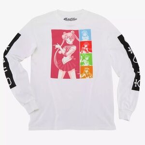 Sailor Moon White Graphic Long Sleeve Shirt